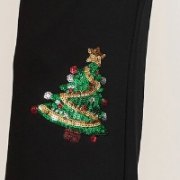 232.Womens Christmas Tree Sequined Pants - Picture 4 of 4